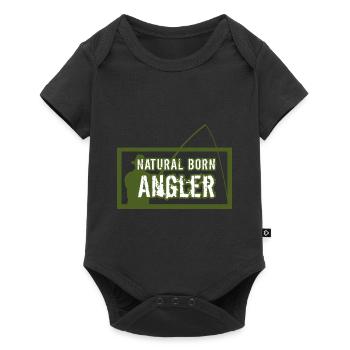 Natural Born Angler Angeln - Baby Premium Kurzarmbody - Schwarz - Vorne