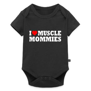 I love muscle mommies - Baby Premium short-sleeve bodysuit - black - Front