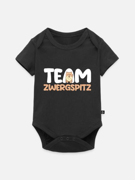 Hund Zwergspitz - Baby Premium Kurzarmbody - Schwarz