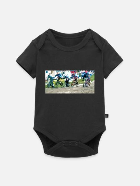 BMX-Rennen - Baby Premium Kurzarmbody - Schwarz