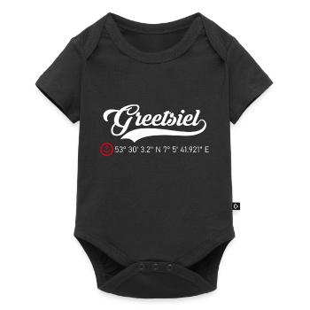 Greetsiel Koordinaten - Baby Premium Kurzarmbody - Schwarz - Vorne