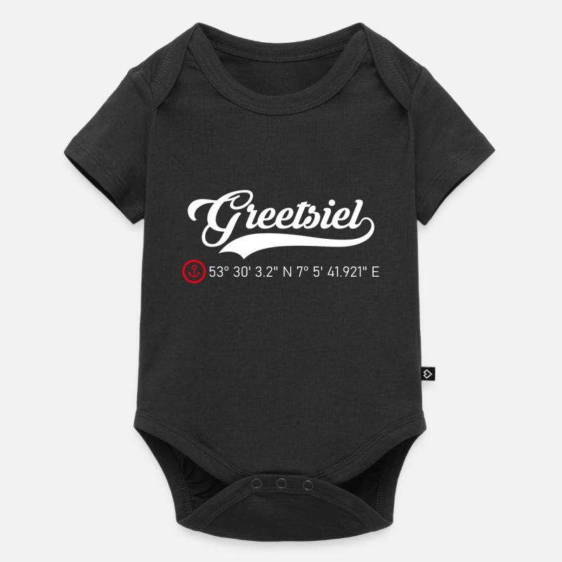 Greetsiel Koordinaten - Baby Premium Kurzarmbody - Schwarz