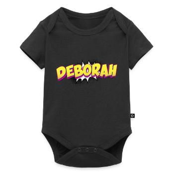 Deborah Nom personnalisé Style bande dessinée Pop Art, - Body à manches courtes Premium Bébé - noir - Devant