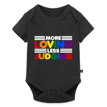 Womens More Loving Less Judging Diversity - Baby Premium Kurzarmbody - Schwarz - Vorne