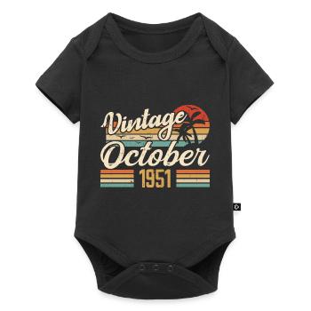 Octobre 1951 Cadeau Anniversaire - 1951 - Body à manches courtes Premium Bébé - noir - Devant