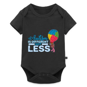 Autism is different not less Autist puzzle piece - Baby Premium short-sleeve bodysuit - black - Front