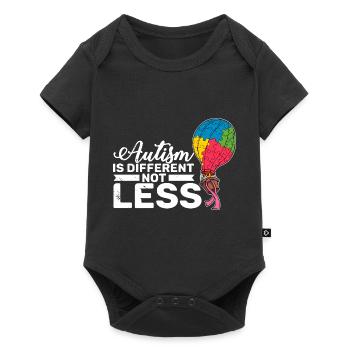 Autism is different not less Autist puzzle piece - Baby Premium short-sleeve bodysuit - black - Front