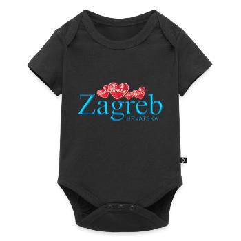 Zagreb Kroatien hrvatska hrv hr travel tourist chef - Baby Premium Kurzarmbody - Schwarz - Vorne