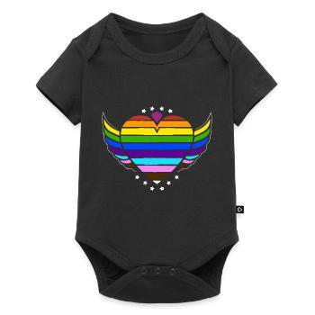Rainbow Connection Embrace, Happy Pride - Baby Premium Kurzarmbody - Schwarz - Vorne
