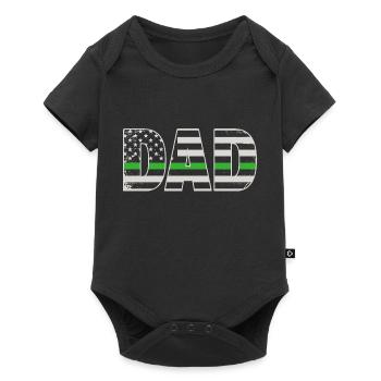 Dad Patriotic Border Patrol Father USA Flag - Baby Premium Kurzarmbody - Schwarz - Vorne
