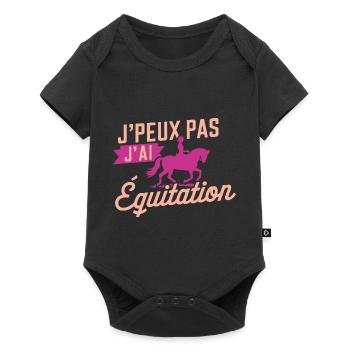 J'peux Pas, J'ai Équitation - Body à manches courtes Premium Bébé - noir - Devant
