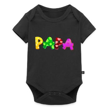 Baby Eltern Kind Geschenk Sprüche Geburt Mama Papa - Baby Premium Kurzarmbody - Schwarz - Vorne