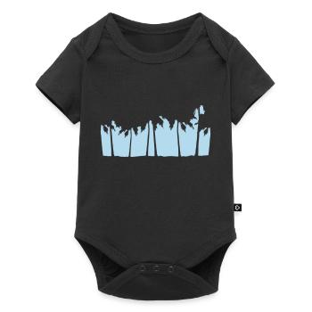 Palmen Insel Bäume Strand Urlaub Meer Reise Ferien - Baby Premium Kurzarmbody - Schwarz - Vorne
