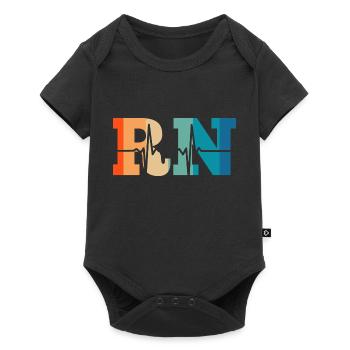 Retro Heartbeat registered nurse - Baby Premium short-sleeve bodysuit - black - Front