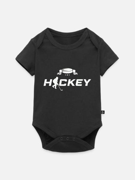 hockey - Baby Premium Kurzarmbody - Schwarz