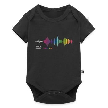 Daily Grind - Festival und Party Shirt Rainbow - Baby Premium Kurzarmbody - Schwarz - Vorne