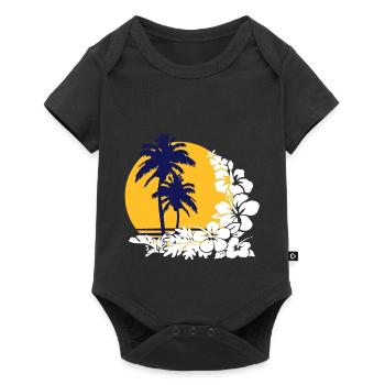 palm sunset - Baby Premium short-sleeve bodysuit - black - Front