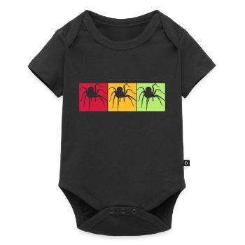 couleurs carrés motif araignée colorée de - Body à manches courtes Premium Bébé - noir - Devant