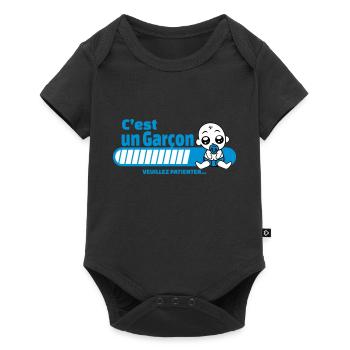 annonce grossesse - c'est un garçon - Body à manches courtes Premium Bébé - noir - Devant