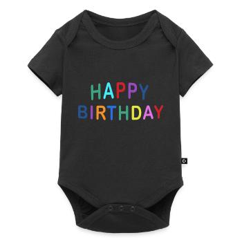 HAPPY BIRTHDAY COLOR - Baby Premium Kurzarmbody - Schwarz - Vorne
