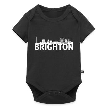Brighton England Skyline Geschenk Idee UK - Baby Premium Kurzarmbody - Schwarz - Vorne
