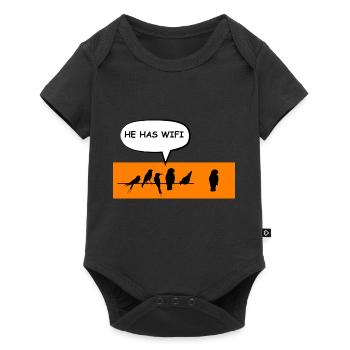 Wireless Birds Wi-Fi Funny Joke. - Baby Premium short-sleeve bodysuit - black - Front