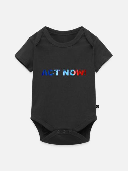 ACT NOW! - Baby Premium Kurzarmbody - Schwarz