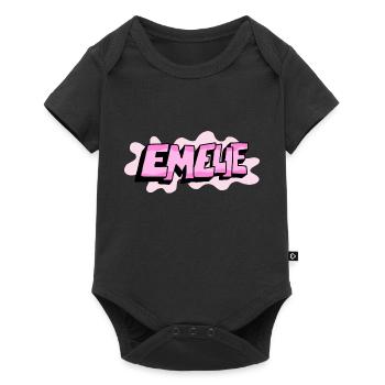 Grafitti Nom Emelie - Body à manches courtes Premium Bébé - noir - Devant