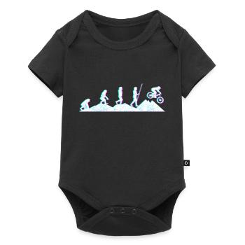 Evolution MTB Mountainbike Geschenk BMX Zubehör - Baby Premium Kurzarmbody - Schwarz - Vorne
