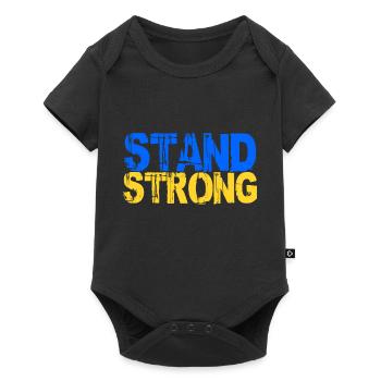 stand strong Ukraine support peace - Baby Premium short-sleeve bodysuit - black - Front