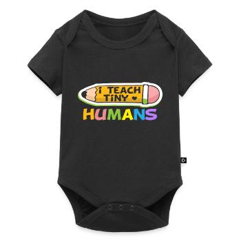 I teach tiny Humans - Baby Premium Kurzarmbody - Schwarz - Vorne