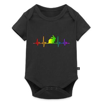 Rabbit Rabbit Rainbow Colors Pulse ECG Heart - Baby Premium short-sleeve bodysuit - black - Front