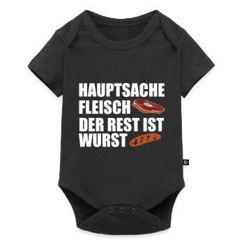 Hauptsache Fleisch der Rest ist Wurst - Baby Premium Kurzarmbody - Schwarz - Vorne