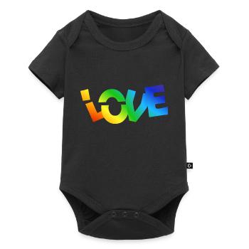 LOVE - Baby Premium short-sleeve bodysuit - black - Front