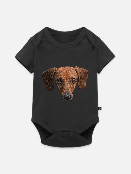 Visage de teckel - Baby Premium kortärmad bodysuit - svart