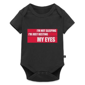 im not sleeping Zitat - Baby Premium Kurzarmbody - Schwarz - Vorne