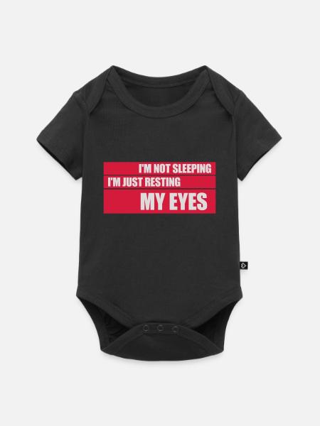 im not sleeping Zitat - Baby Premium Kurzarmbody - Schwarz