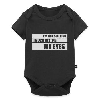im not sleeping Zitat - Baby Premium Kurzarmbody - Schwarz - Vorne