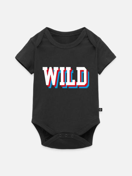 Wild Gliched - Baby Premium Kurzarmbody - Schwarz