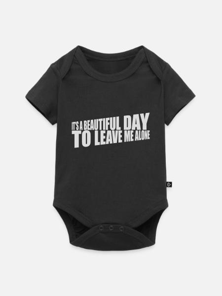 leave me alone day - Baby Premium Kurzarmbody - Schwarz