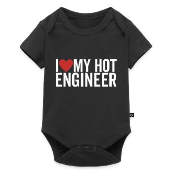 J’aime mon ingénieur chaud - Body à manches courtes Premium Bébé - noir - Devant