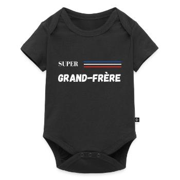 super grand-frère - t-shirt assorti - Body à manches courtes Premium Bébé - noir - Devant