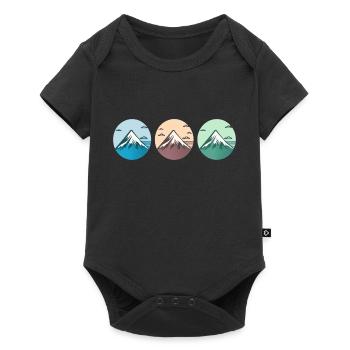Gebirgslandschaft Geometrische Kunst - Baby Premium Kurzarmbody - Schwarz - Vorne