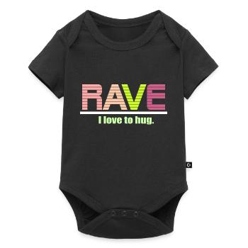 I love to hug rave - Baby Premium short-sleeve bodysuit - black - Front