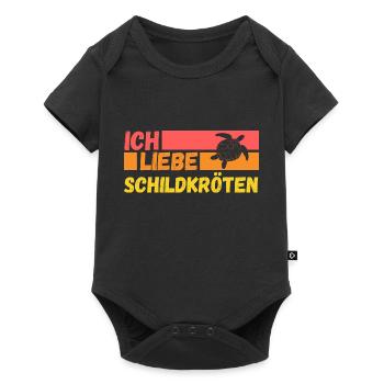 Schildkröte Schildkröten - Baby Premium Kurzarmbody - Schwarz - Vorne