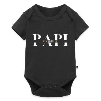 papi Chéri - Body à manches courtes Premium Bébé - noir - Devant