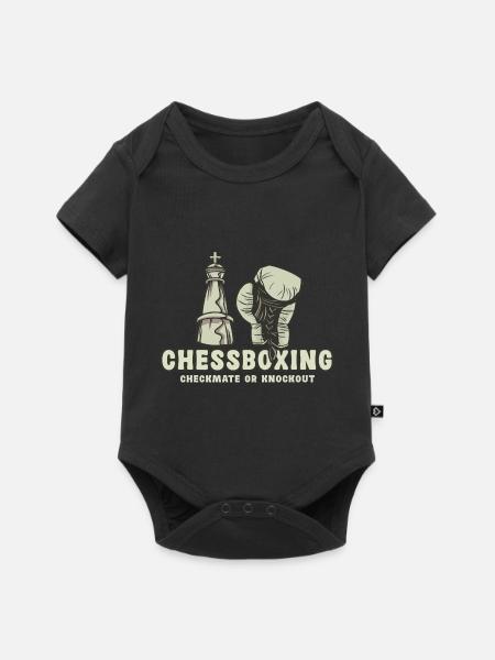 Schachboxen - Schachmatt Oder Knockout Schachboxen - Baby Premium Kurzarmbody - Schwarz