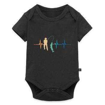 Fisherman's Heartbeat - Baby Premium short-sleeve bodysuit - black - Front