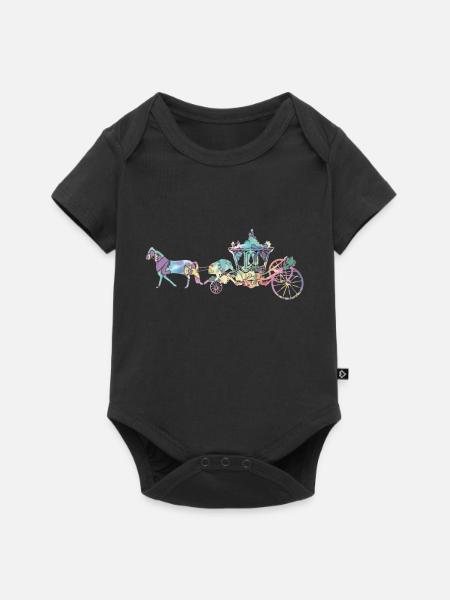 Silhouette der Kutsche - Baby Premium Kurzarmbody - Schwarz