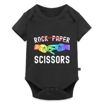 Lesbienne Fierté Rock Papier Ciseaux Drôle LGBTQ - Body à manches courtes Premium Bébé - noir - Devant